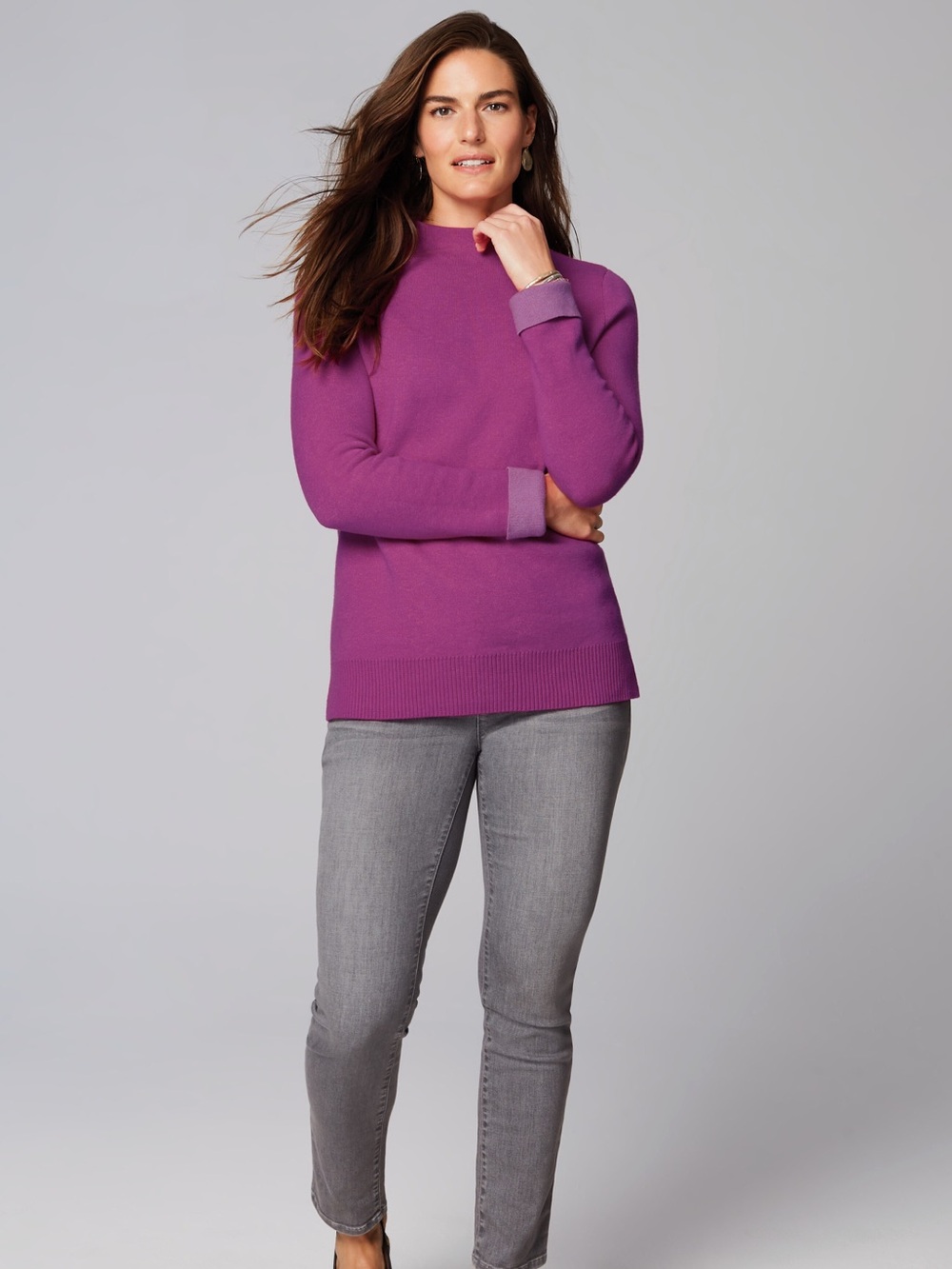 J Jill Magenta Funnel Neck Pullover Women’s Size XS Petite